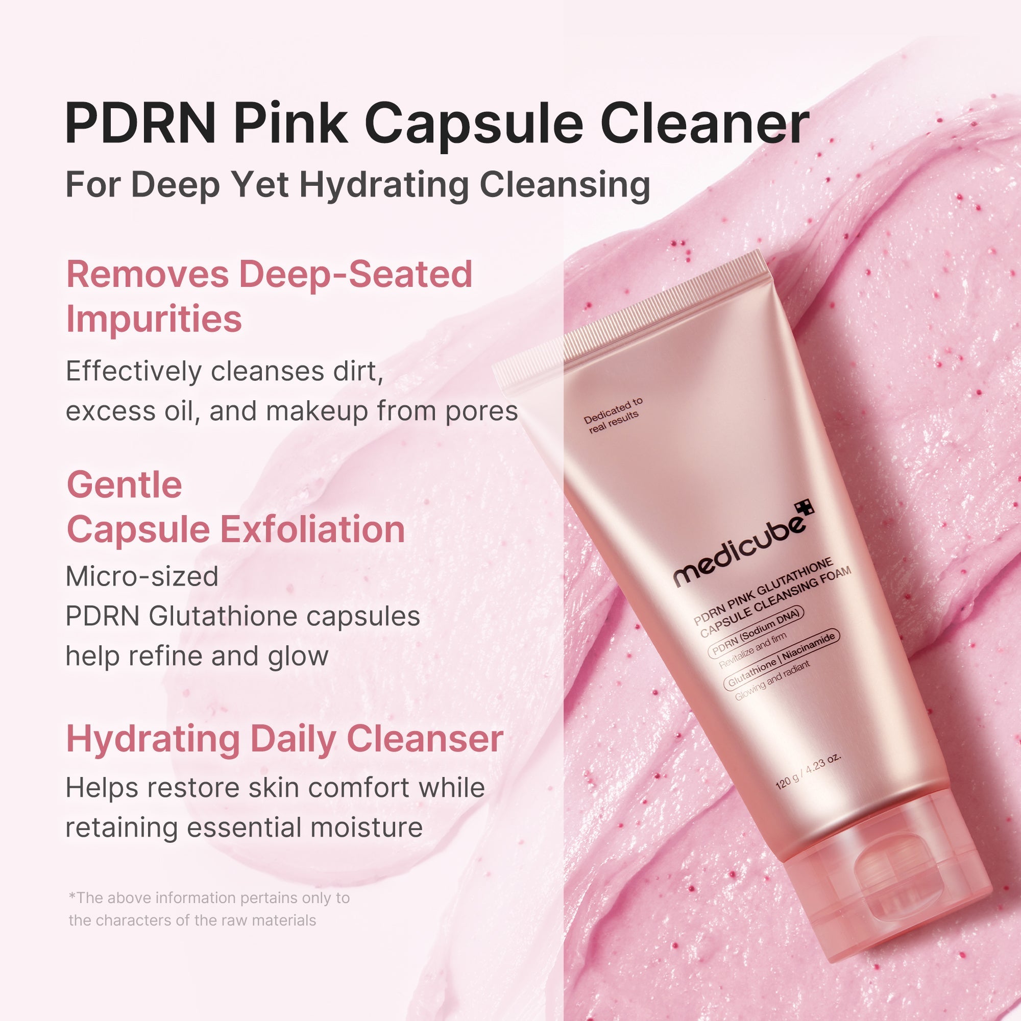 PDRN Pink Glutathione Capsule Foam Cleanser K3